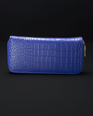 Prisma Faux Croc Skin Wallet In Blue