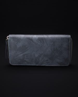 Cleo Faux Suede Wallet In Blue