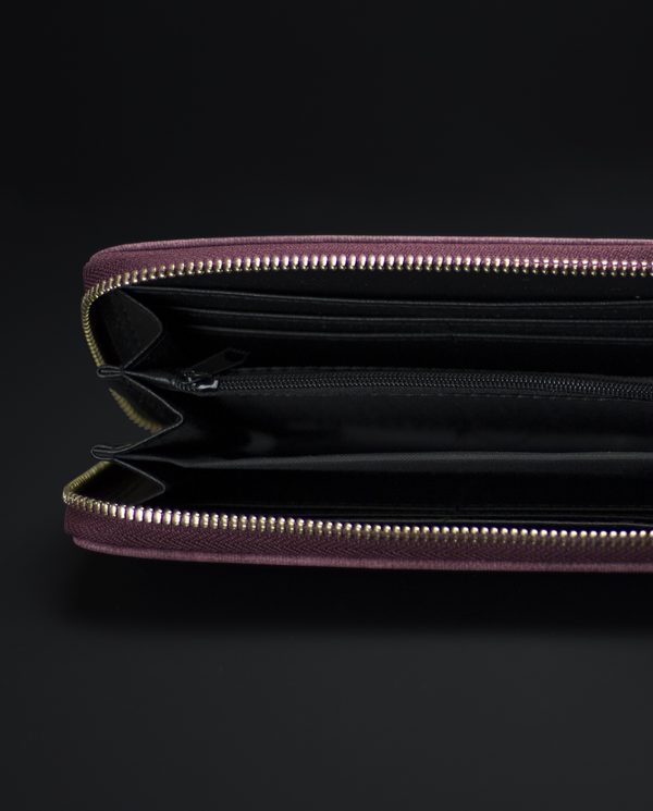 Cleo Faux Suede Wallet In Maroon - 3