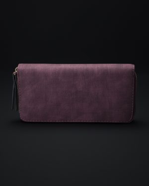 Cleo Faux Suede Wallet In Maroon