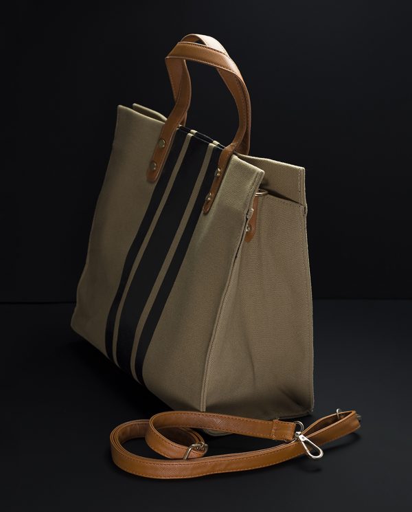 The Prospect Carryall Tote In Khaki & Black - 1