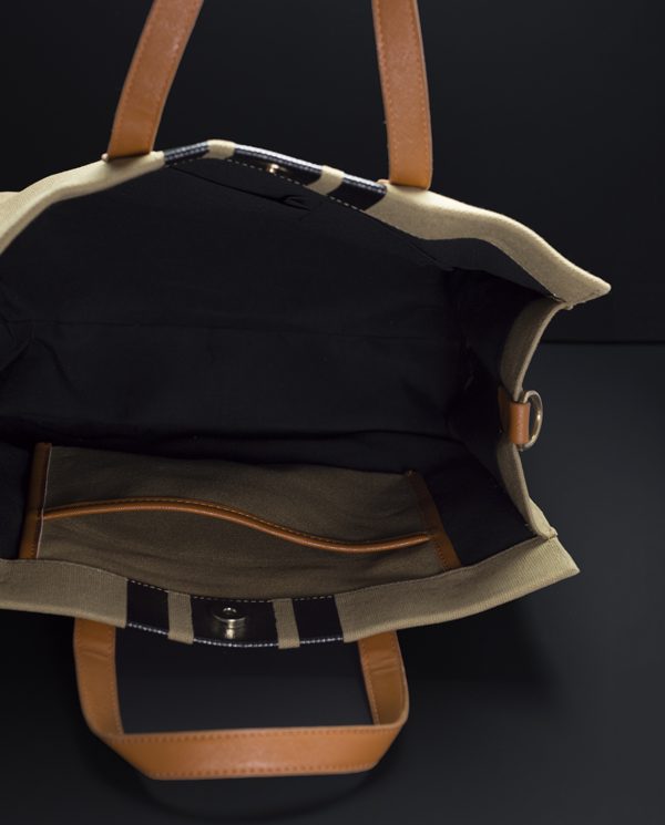 The Prospect Carryall Tote In Khaki & Black - 2